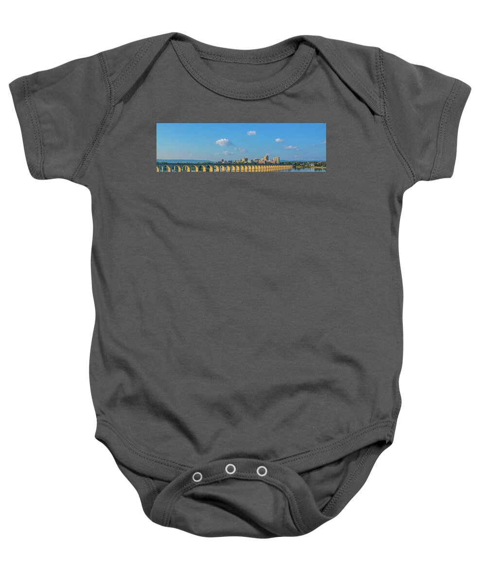 Harrisburg Baby Onesie featuring the photograph Harrisburg, PA Skyline by Tommy Anderson