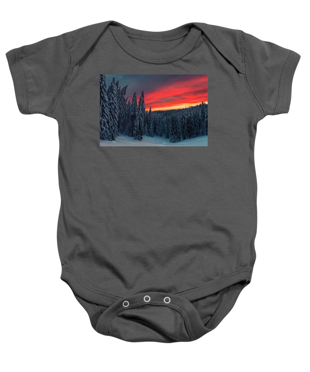 Bulgaria Baby Onesie featuring the photograph Heavens In Flames by Evgeni Dinev