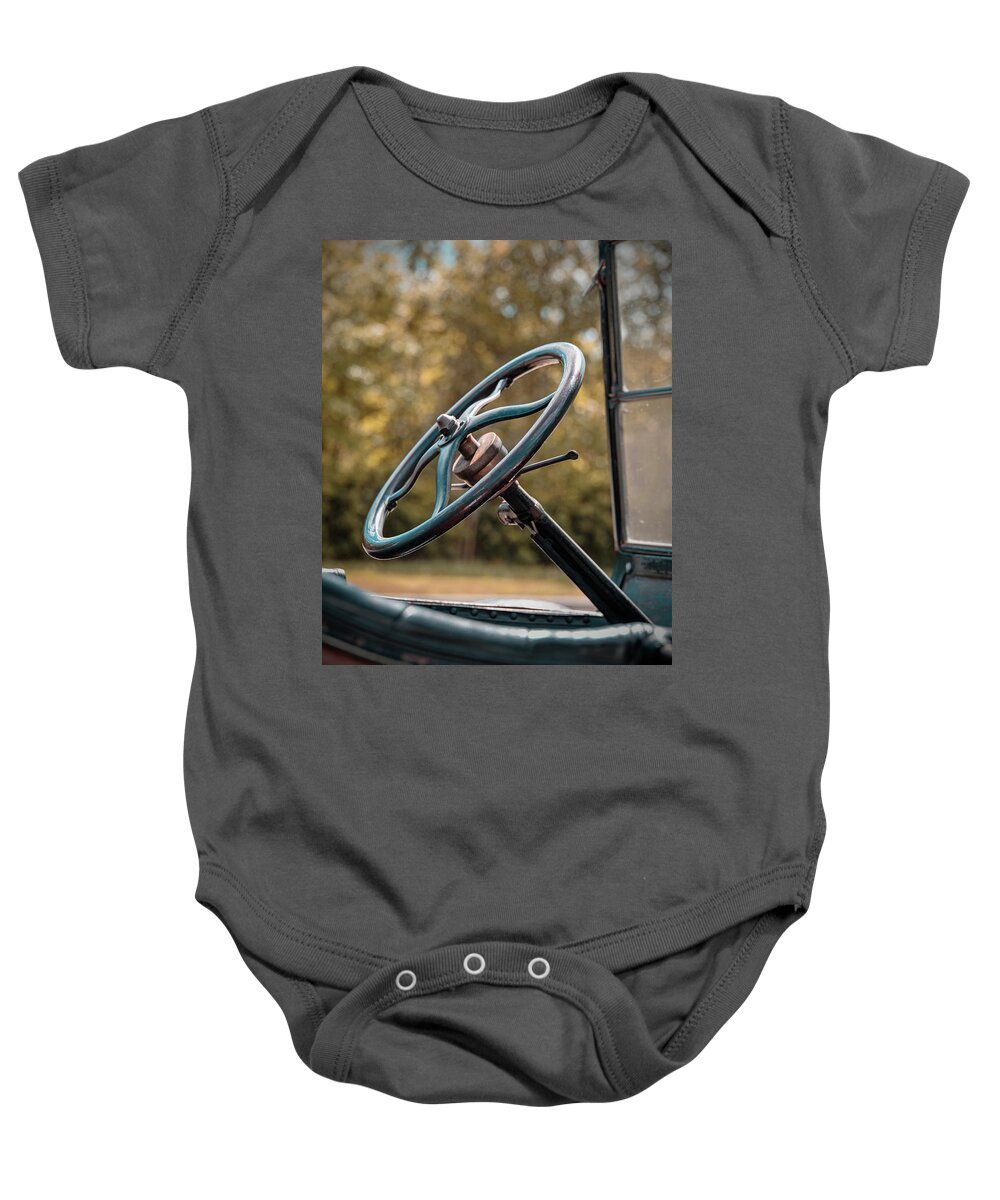 Model T Baby Onesie featuring the photograph Hit the Road by M Kathleen Warren