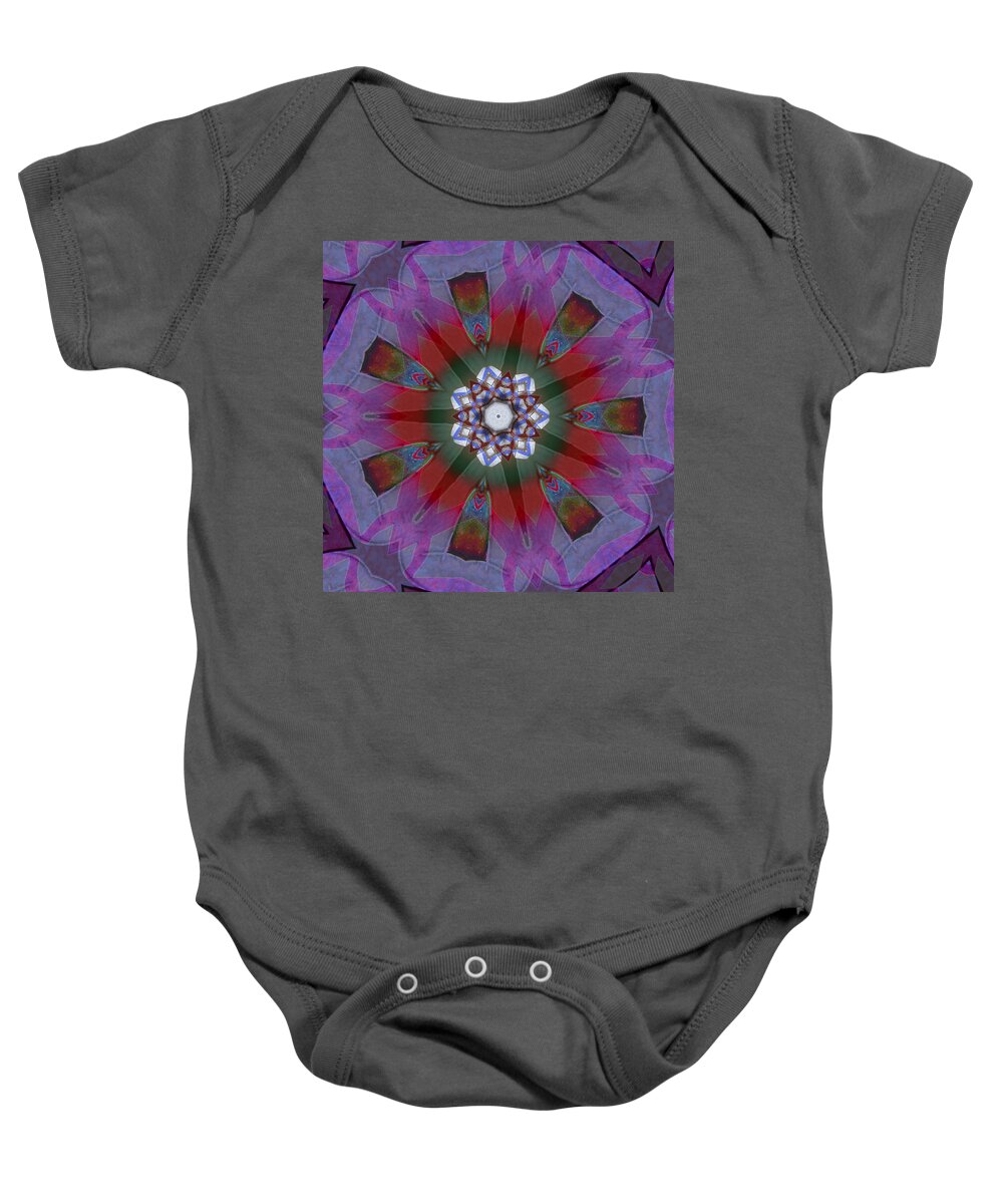 Mandala Baby Onesie featuring the digital art Holiday Harmony #7 by Dave Turner