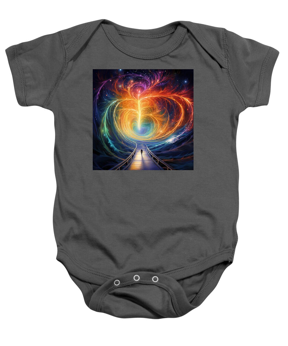 Near-death Experience Baby Onesie featuring the painting Hymns in Color by Lourry Legarde