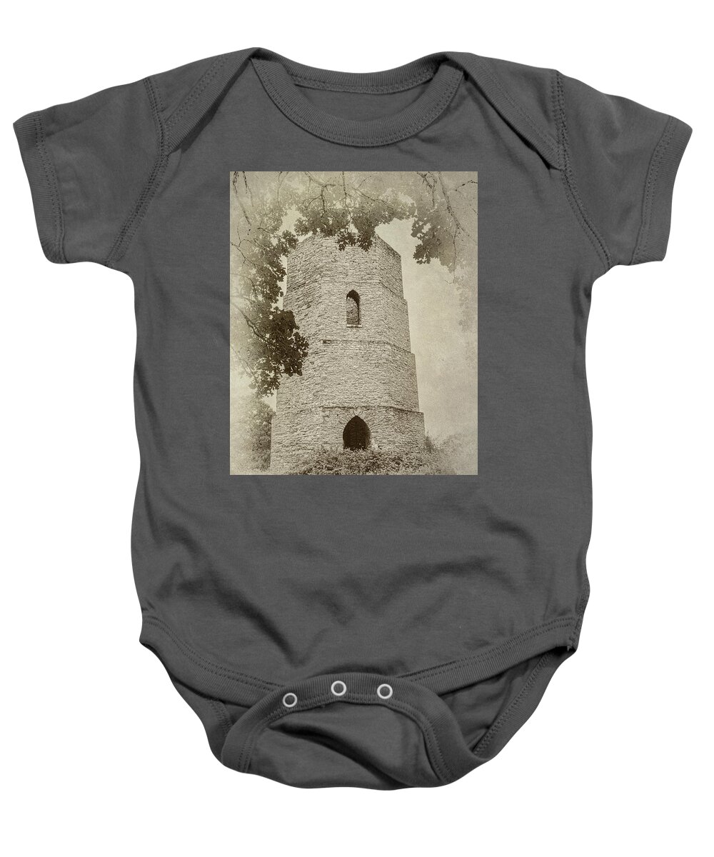 Fairy Tale Baby Onesie featuring the photograph I Found the Tower of Rapunzel by Mary Lee Dereske