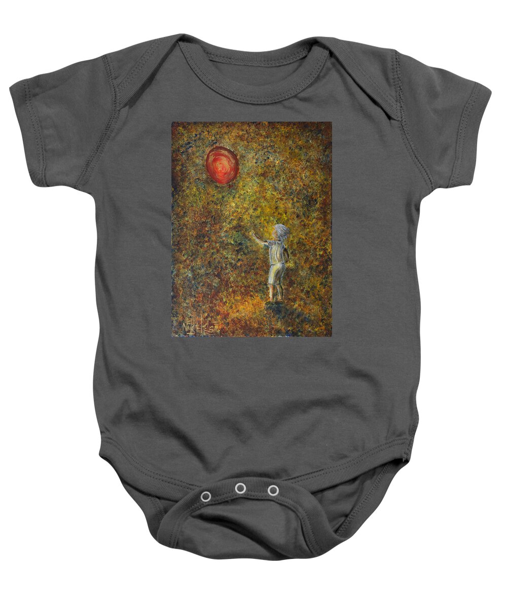 Child Baby Onesie featuring the painting I Started A Joke pt II by Nik Helbig