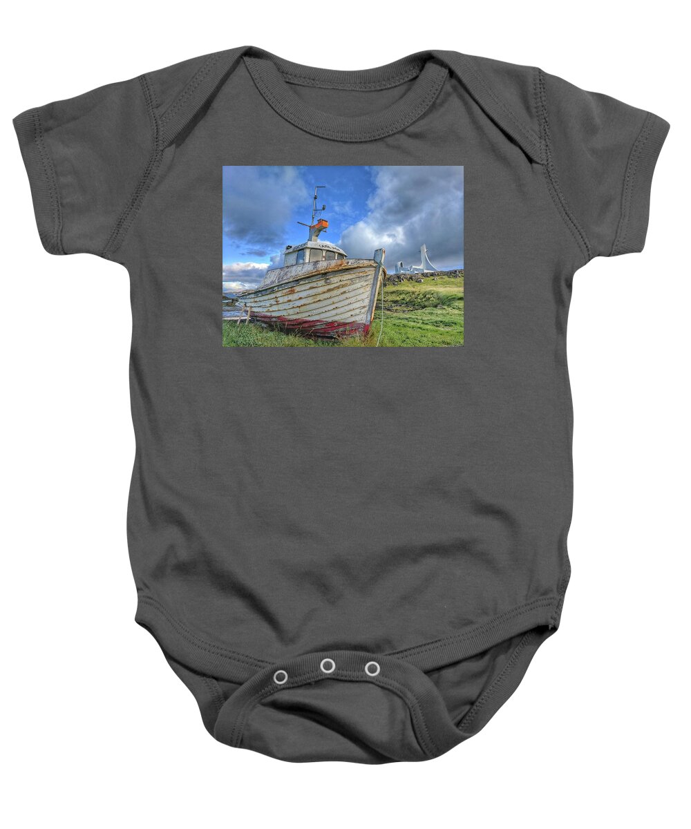 Iceland Baby Onesie featuring the photograph Iceland fishing boat by Yvonne Jasinski