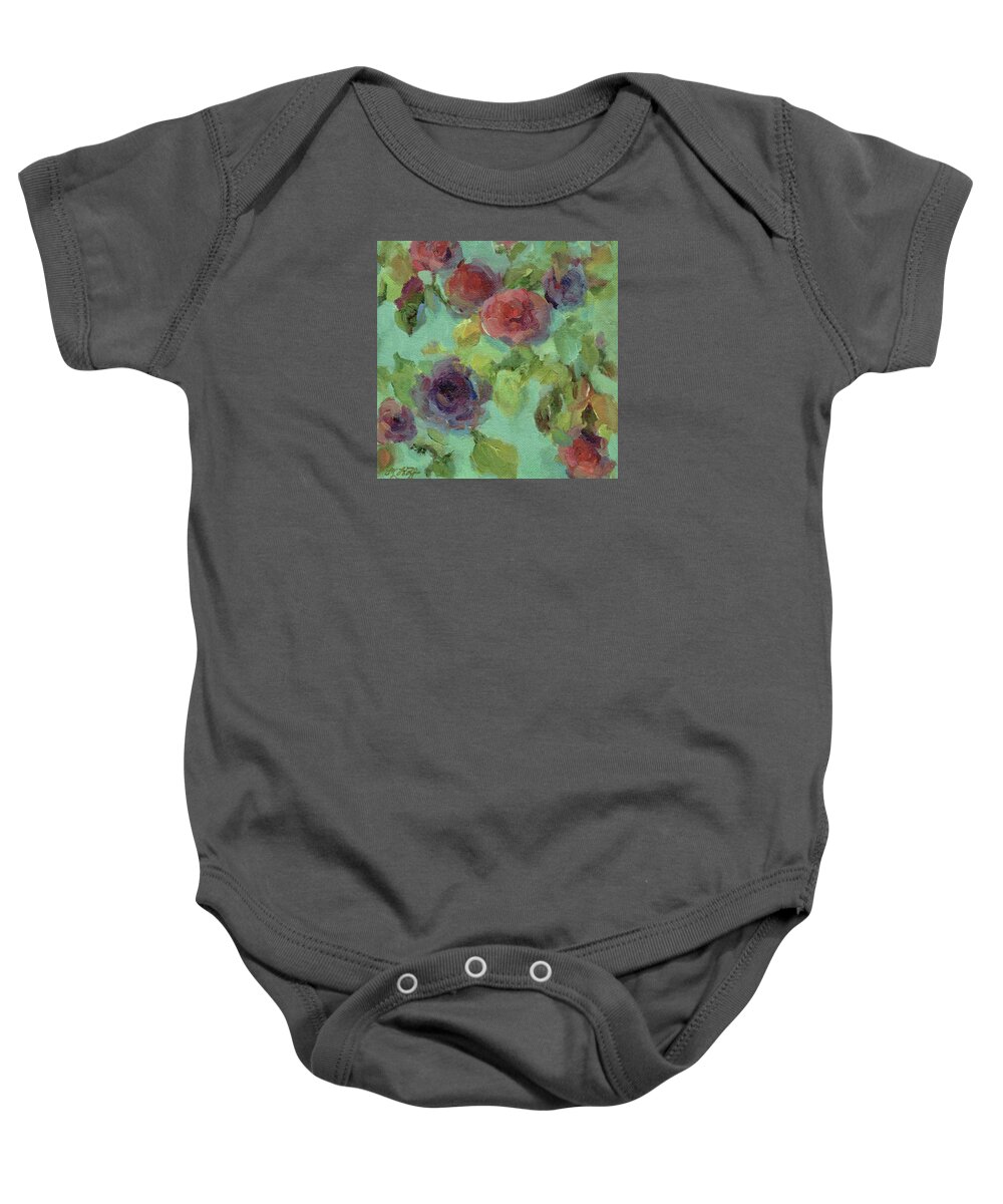 Flowers Baby Onesie featuring the painting Impressionist Floral by Mary Wolf