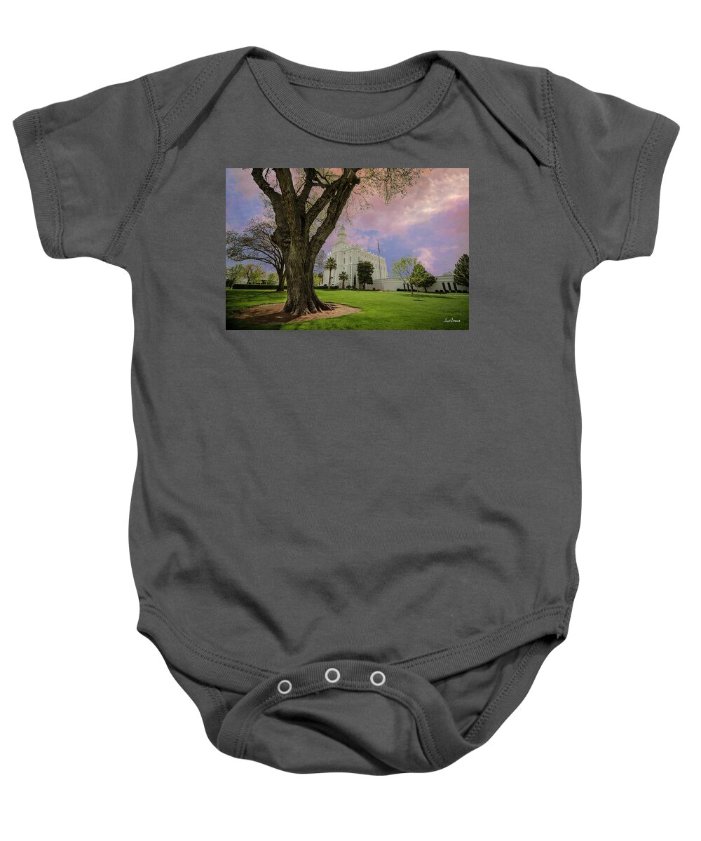 St George Temple Baby Onesie featuring the photograph In Harmony by David Simpson