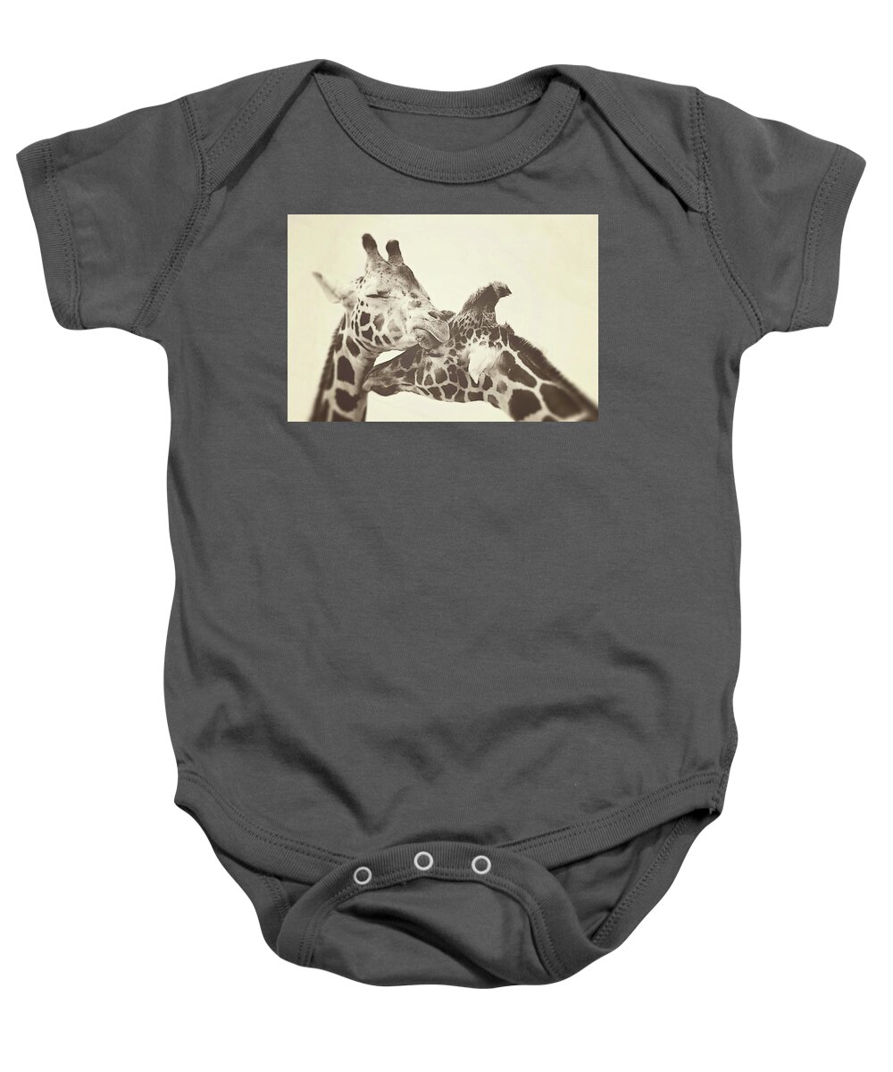 Sepia Baby Onesie featuring the photograph In Love by Carrie Ann Grippo-Pike