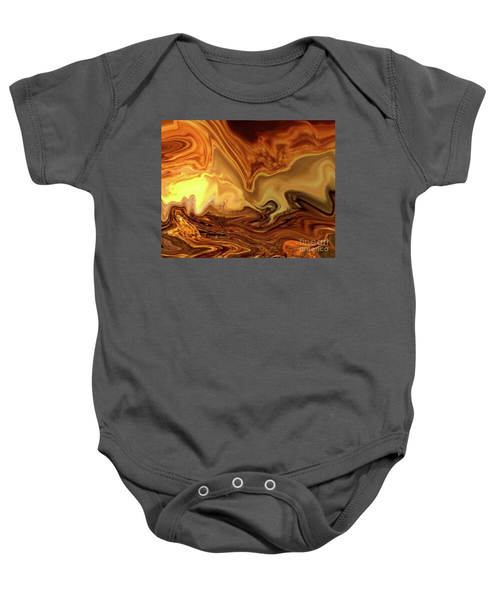 Light Within Abstract Art Baby Onesie featuring the digital art Inside the light by Elaine Hayward