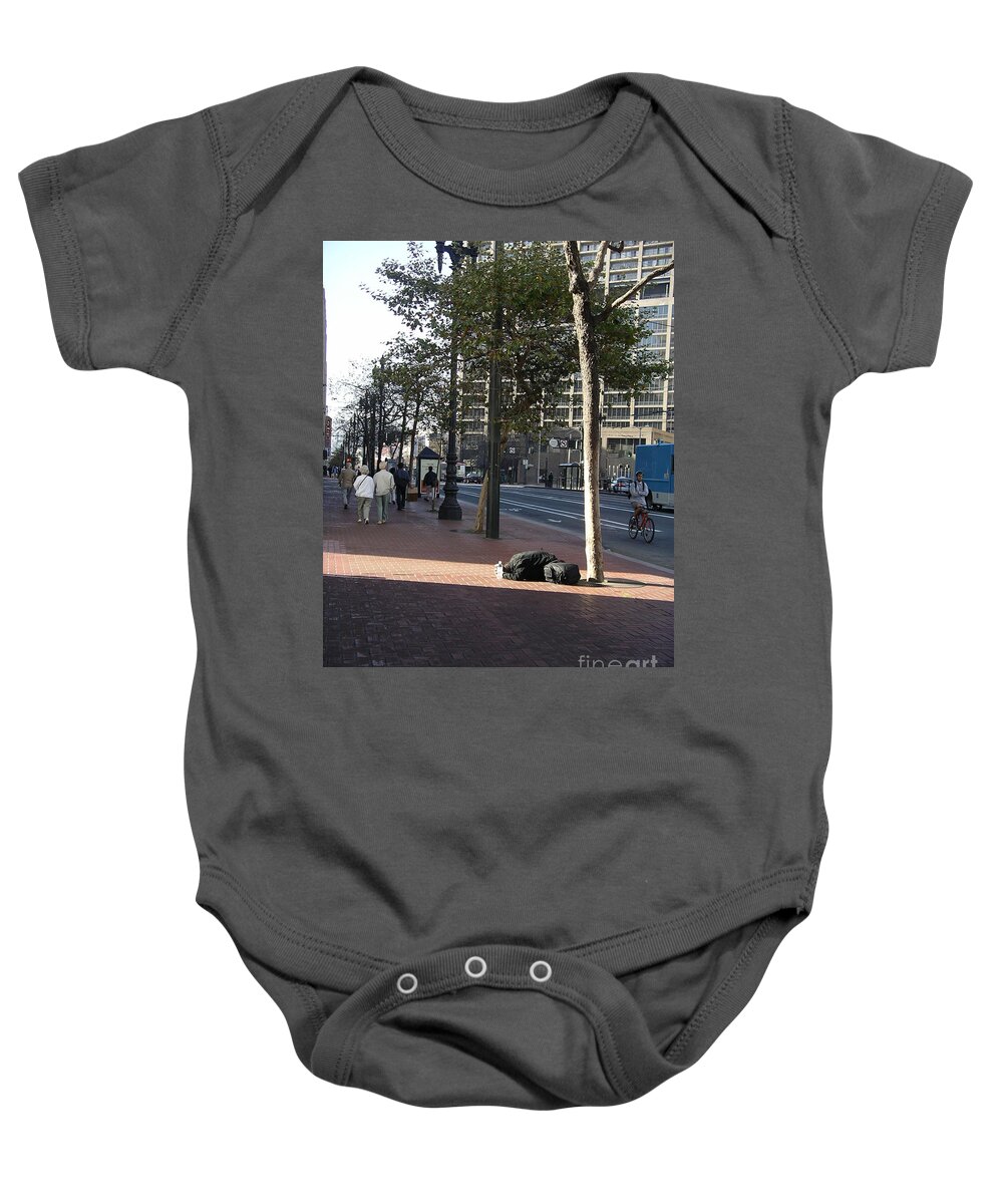 Homeless Baby Onesie featuring the photograph Invisible by Cynthia Marcopulos