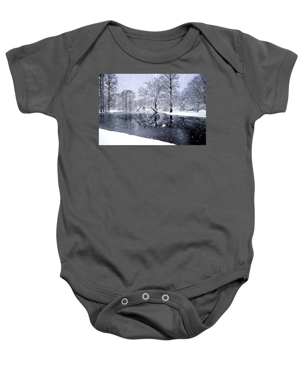 Sping Grove Baby Onesie featuring the photograph Its A Spring Grove Winter by Ed Taylor