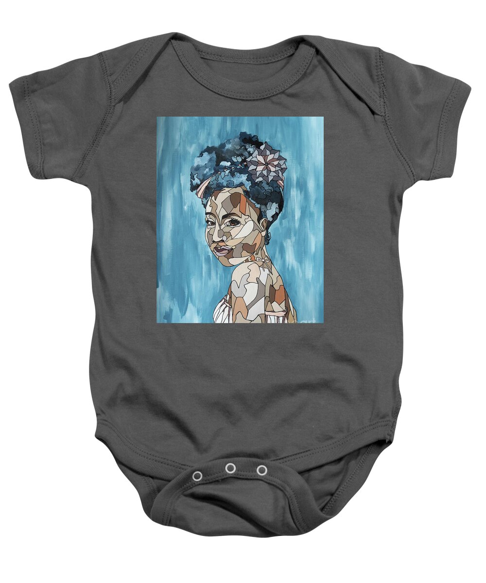 Acrylic Baby Onesie featuring the painting Jarena by Victoria Dietz