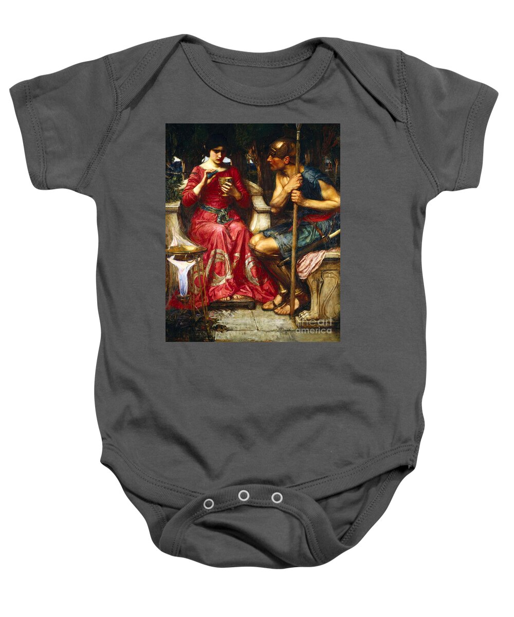 Jason And Medea Baby Onesie featuring the painting Jason and Medea by John William Waterhouse