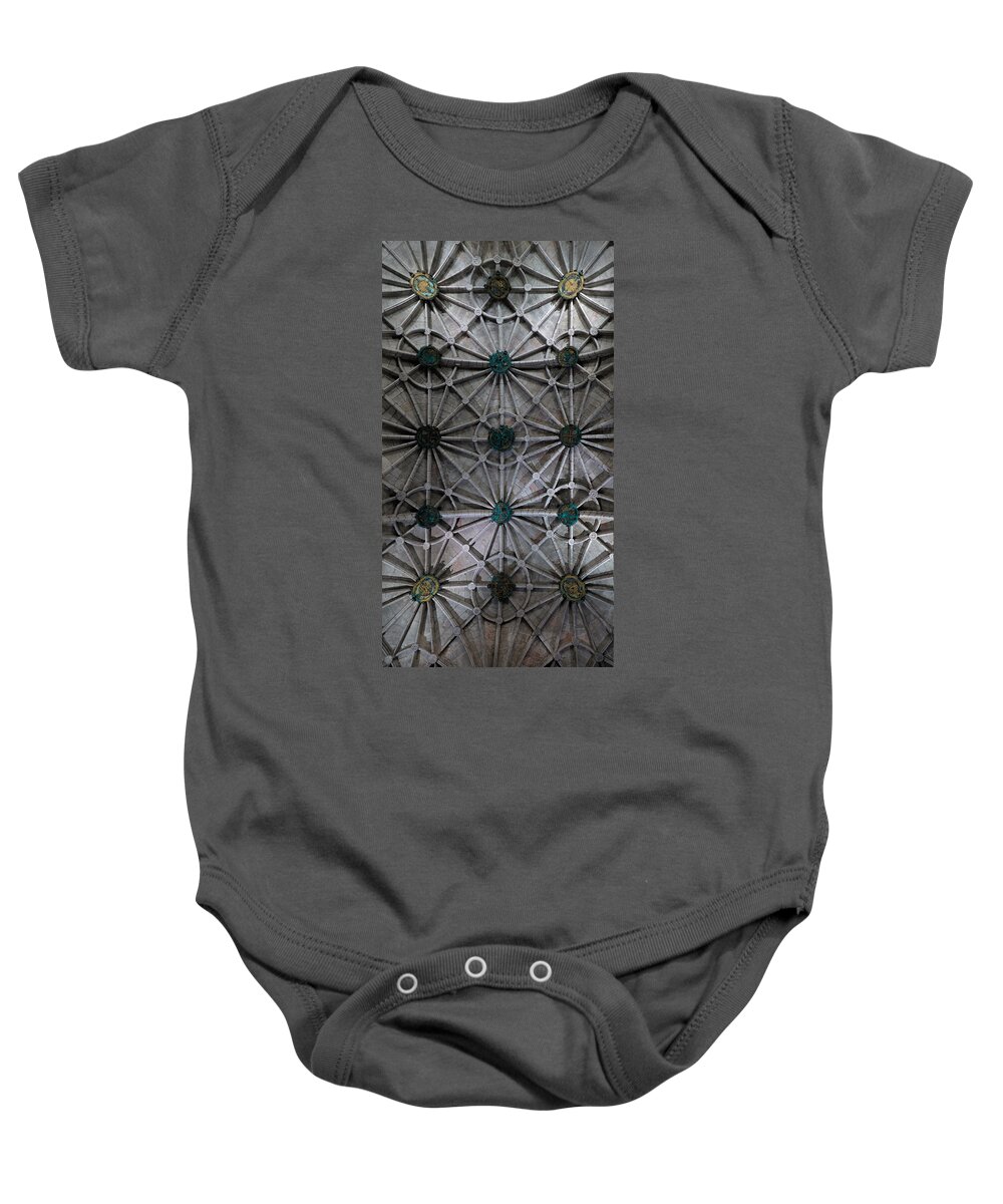 Portugal Baby Onesie featuring the photograph Jeronimos Monastery Ceiling Detail by Angelo DeVal
