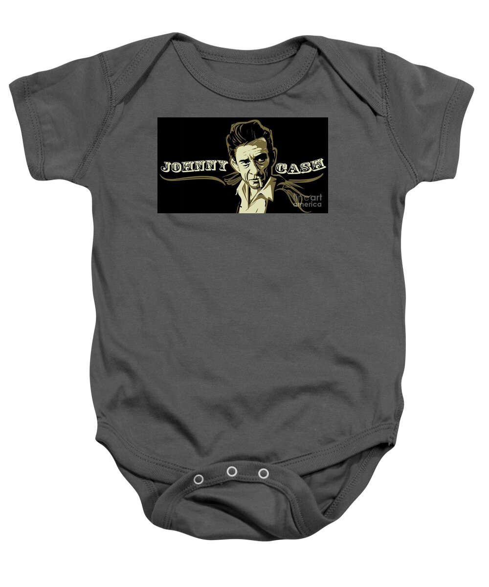 Johnny Baby Onesie featuring the photograph Johnny Cash by Action