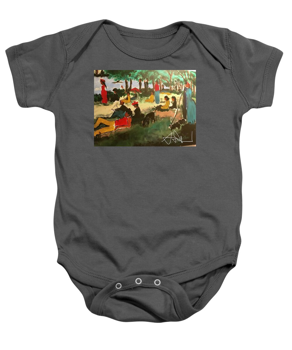  Baby Onesie featuring the painting Juneteenth by Angie ONeal