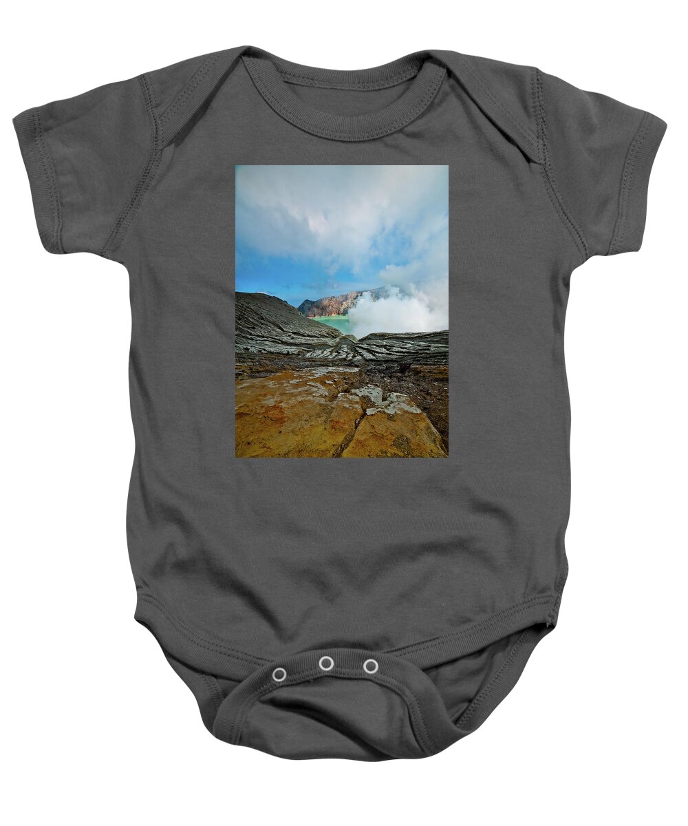 Ijen Baby Onesie featuring the photograph Kawa Ijen's Lake. Java. Indonesia by Lie Yim