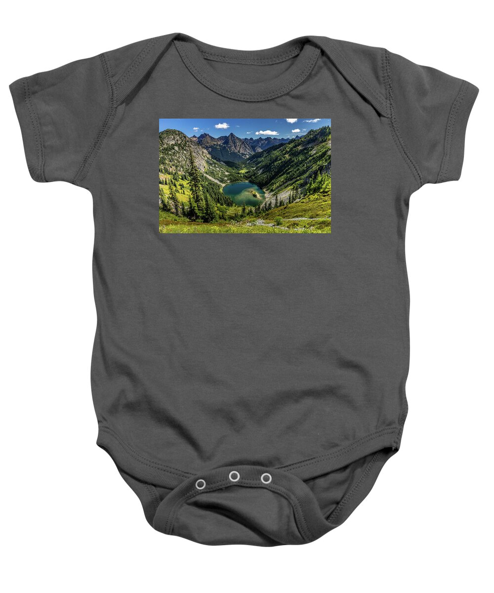 Cascade Mountains Baby Onesie featuring the photograph Lake Ann at Heather Maple Pass Loop by Mark Joseph