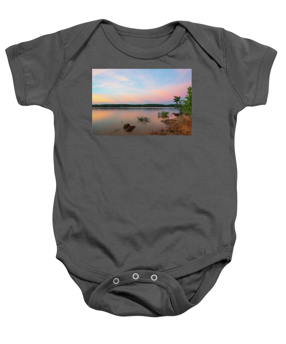 Sunset Baby Onesie featuring the photograph Lake Day-1 by John Kirkland