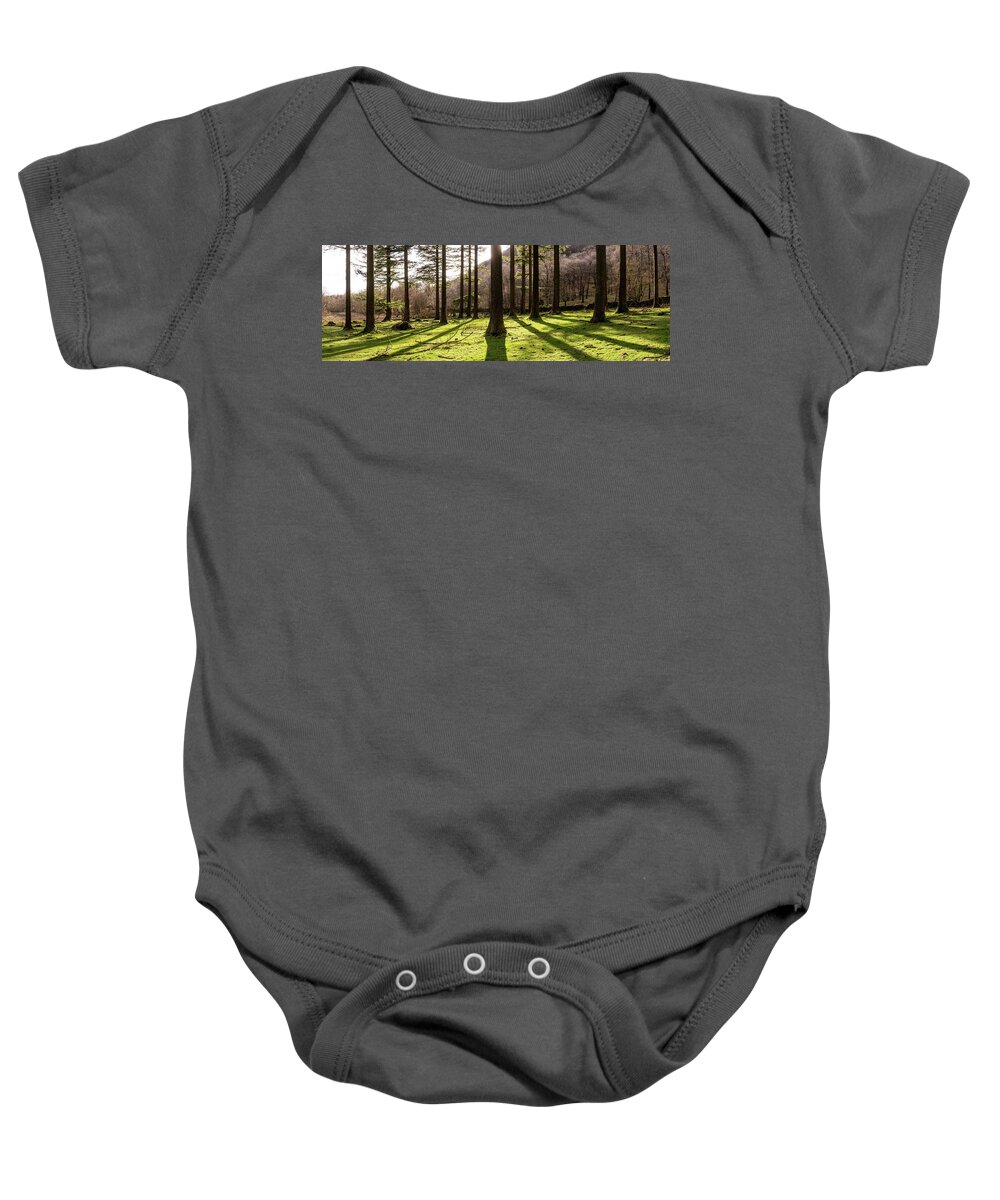 Panorama Baby Onesie featuring the photograph Lake District Woodland by Sonny Ryse