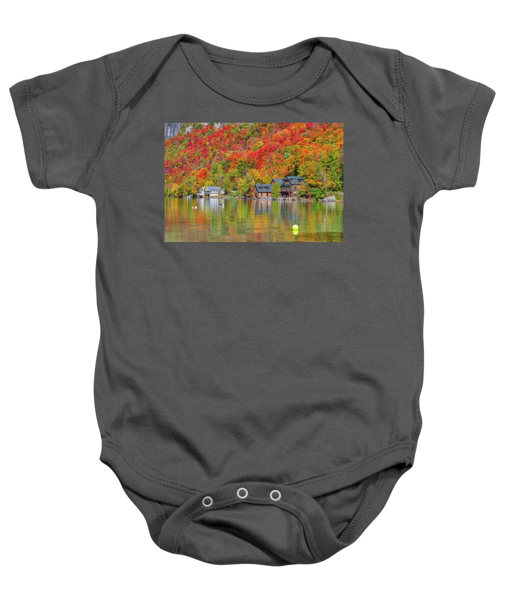 Lake Willoughby Baby Onesie featuring the photograph Lake Willoughby Vermont Northeast Kingdom by Juergen Roth