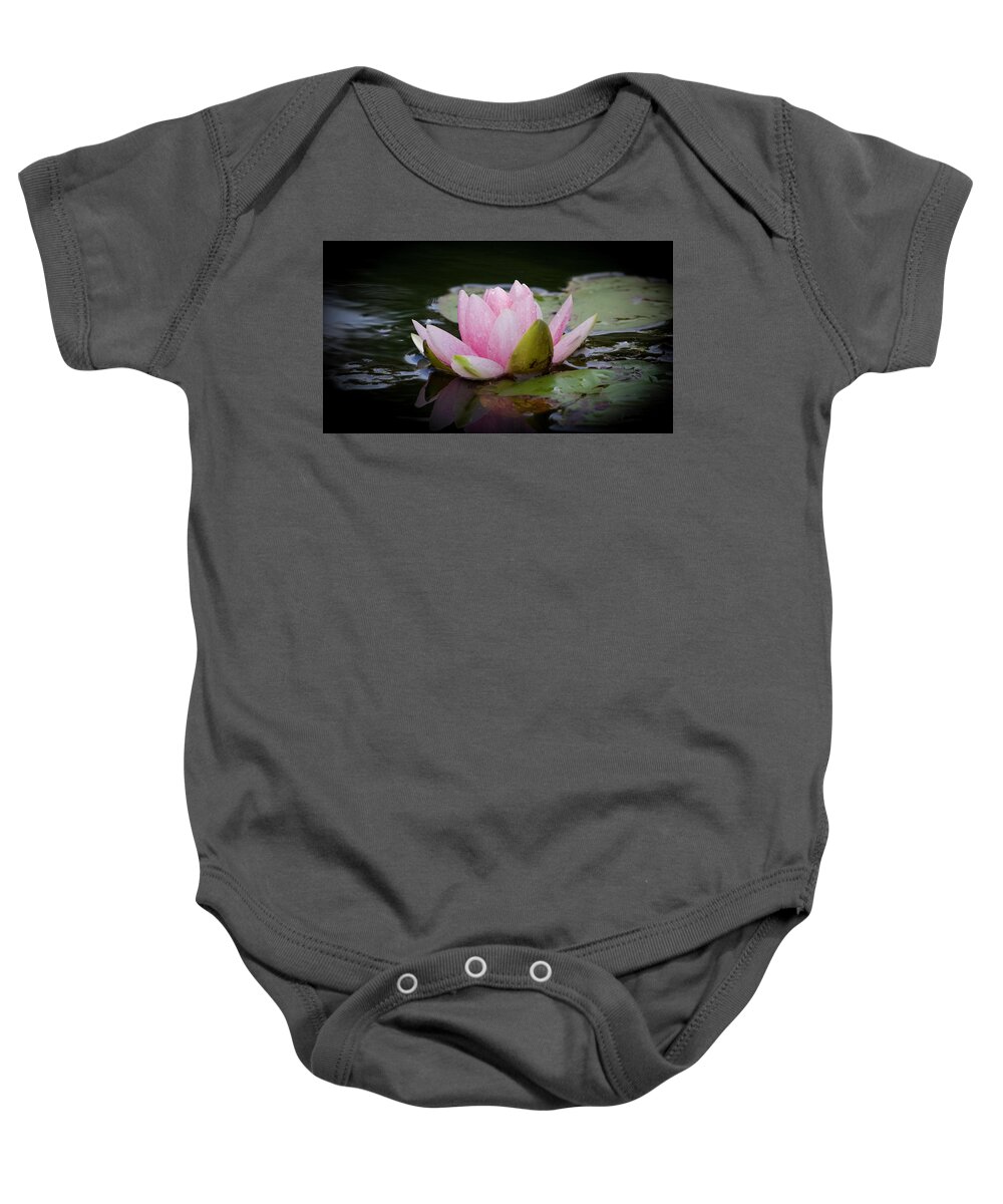 Waterlily Baby Onesie featuring the photograph Large Pink Water Lily by Shirley Dutchkowski