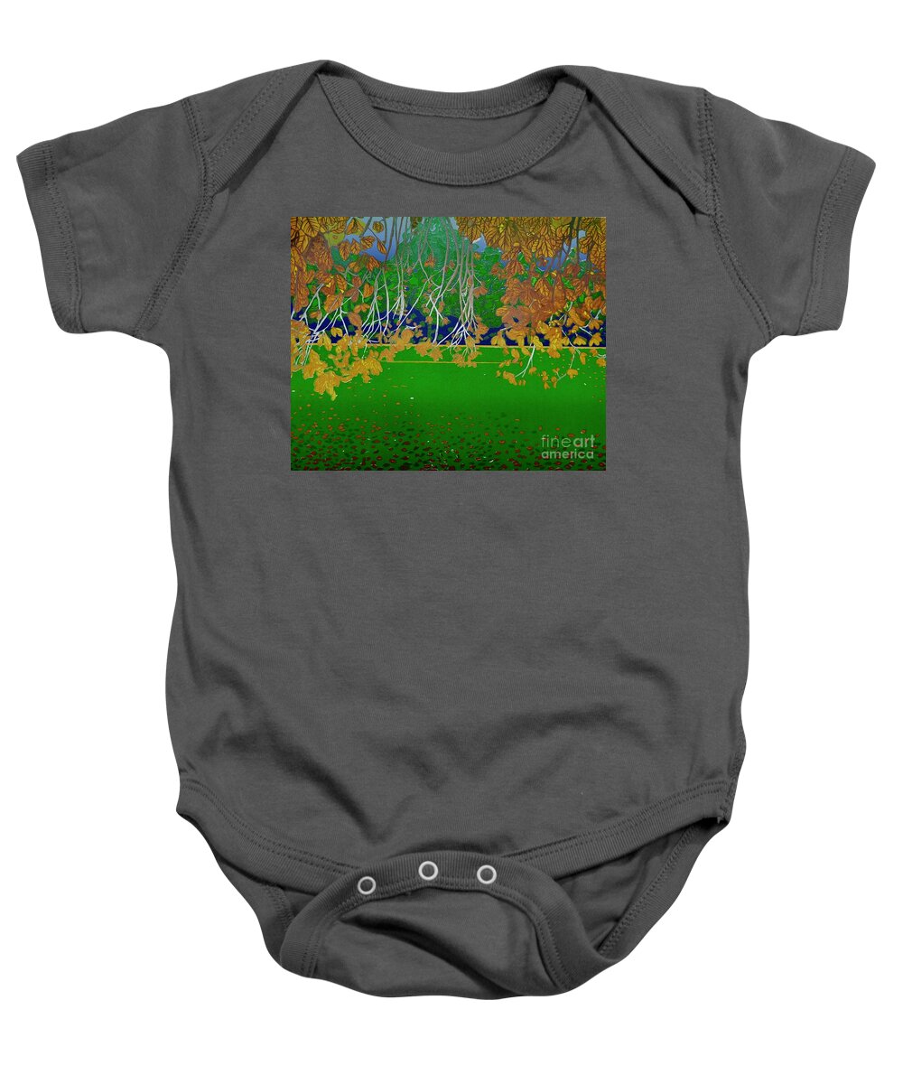Landscape Baby Onesie featuring the mixed media Late Summer by Jarle Rosseland
