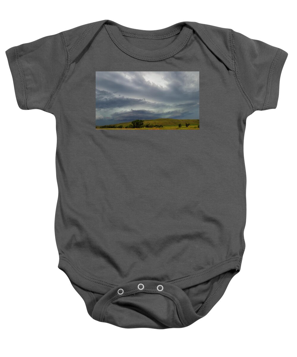 Weather Baby Onesie featuring the photograph Layers of Sky Near Hyannis, Nebraska by Ally White
