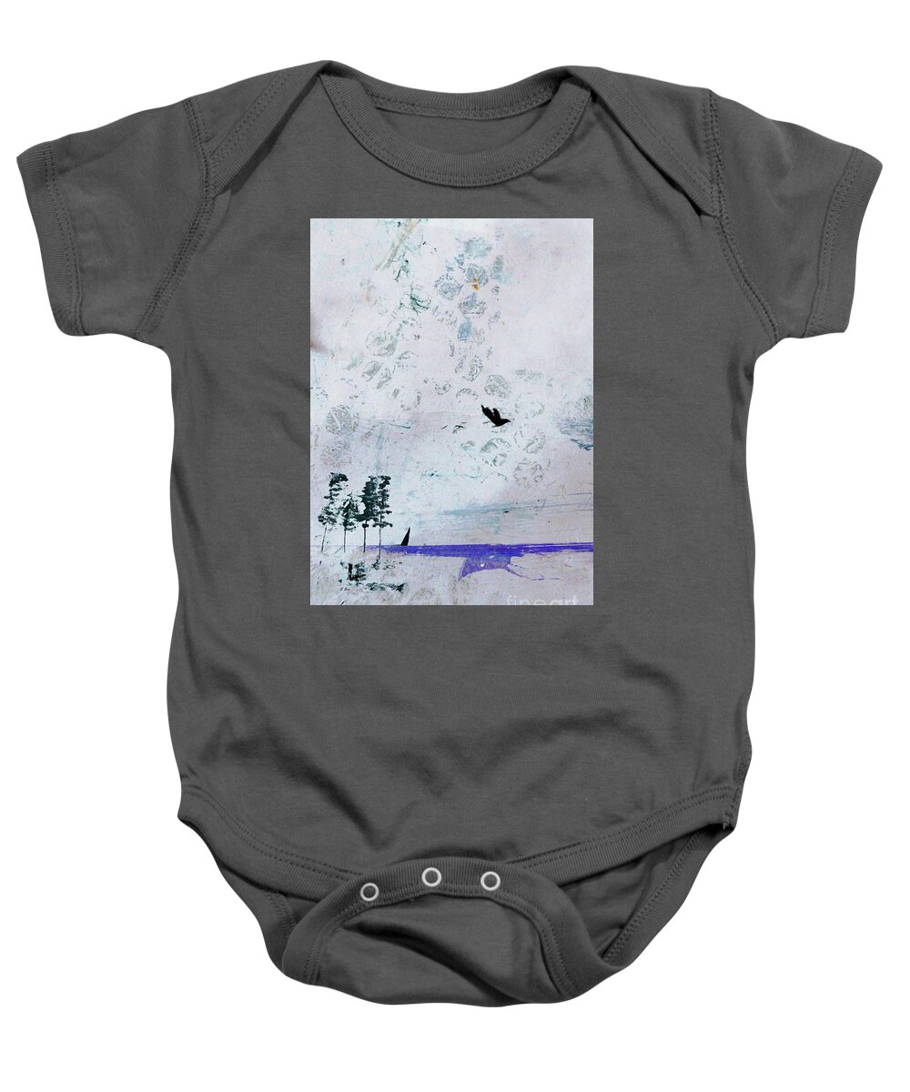 Abstract Baby Onesie featuring the painting Lazy Sunday 300 by Sharon Williams Eng