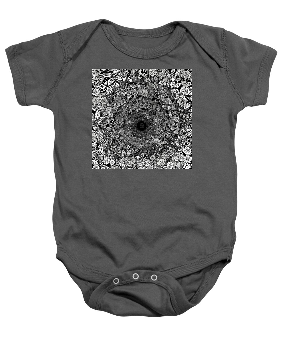 Black And White Baby Onesie featuring the drawing Le Moribond by BFA Prints