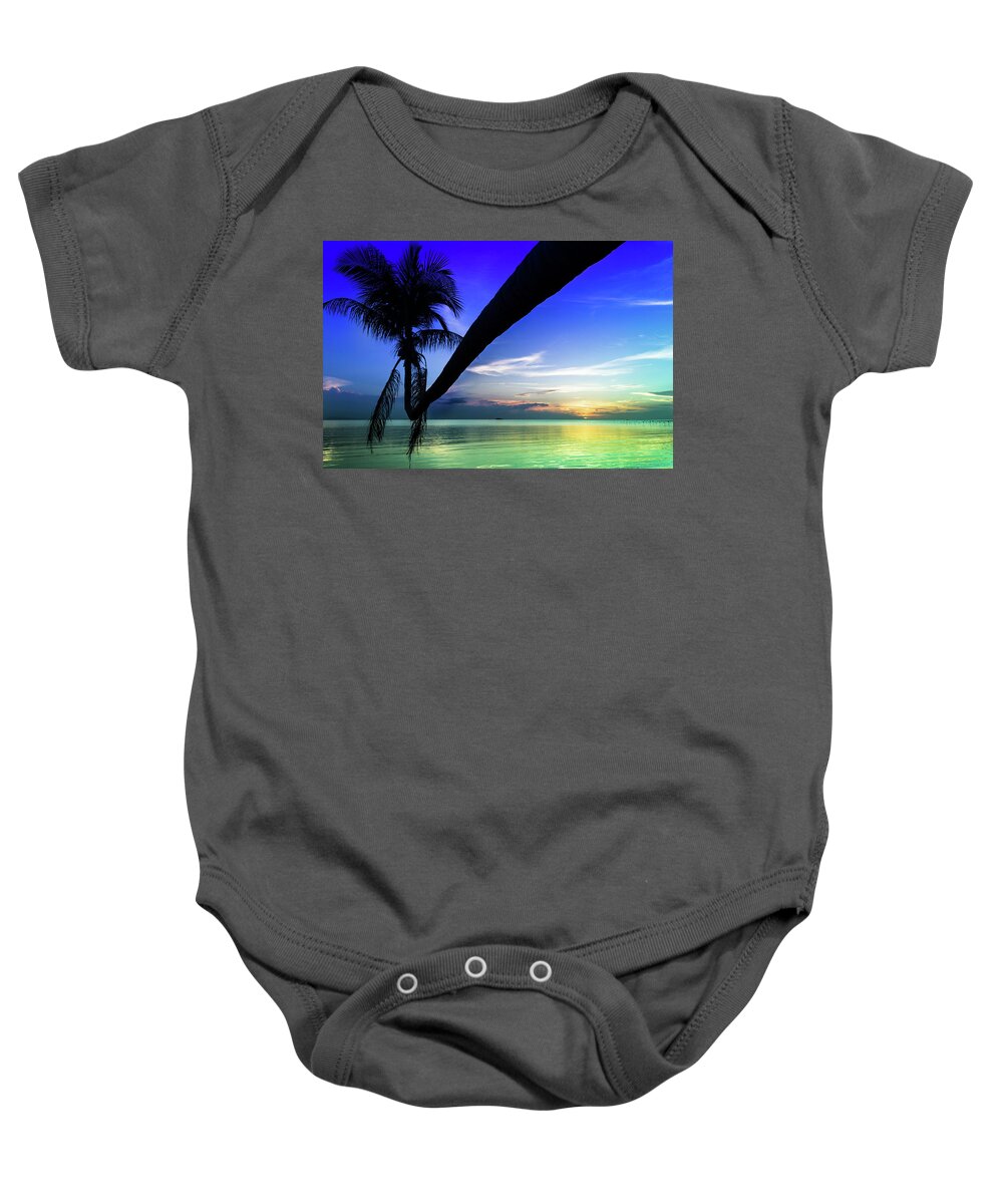 Silhouette Baby Onesie featuring the photograph Lean On Me by Josu Ozkaritz