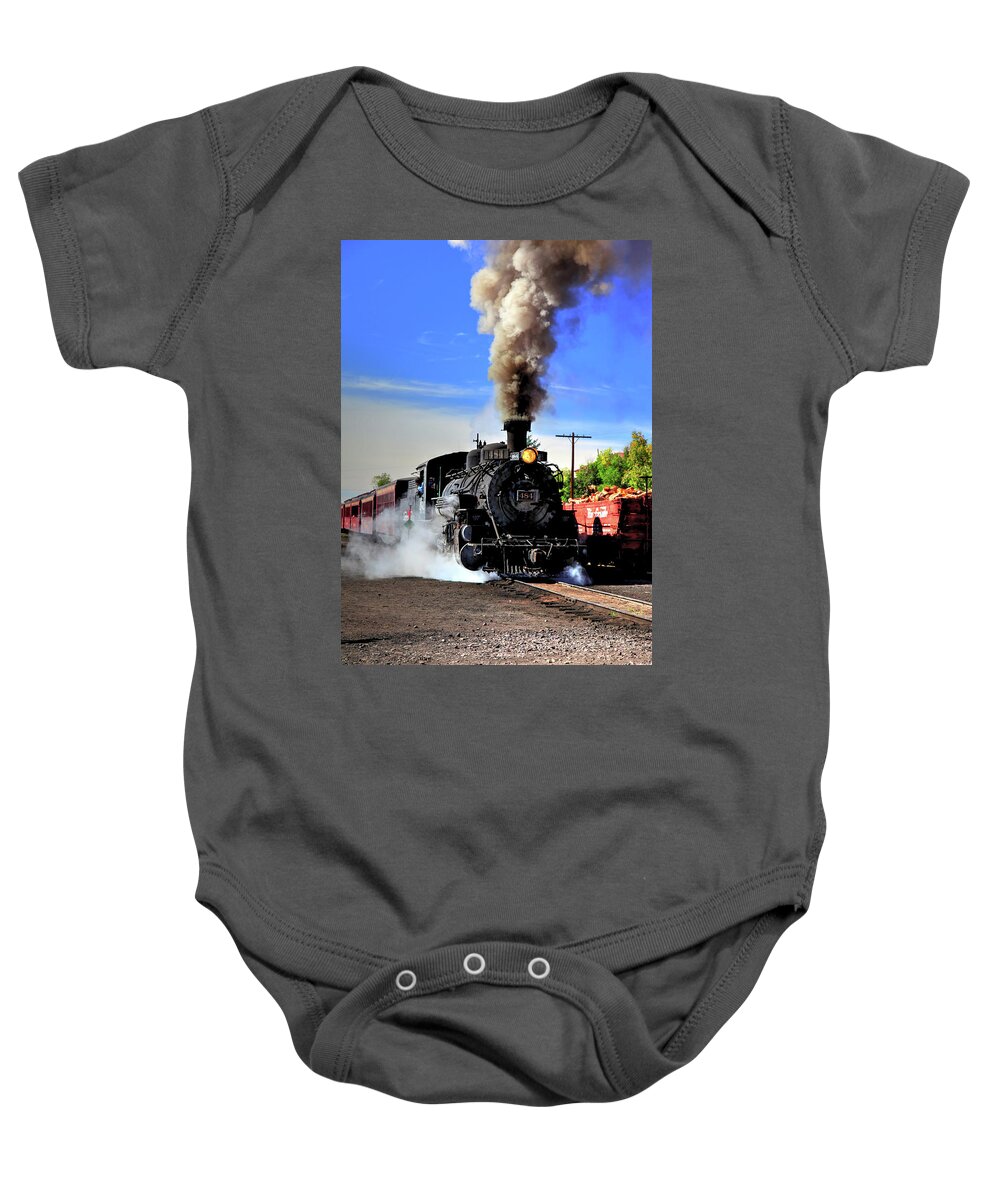 Fine Art Baby Onesie featuring the photograph Leaving the Station by Robert Harris