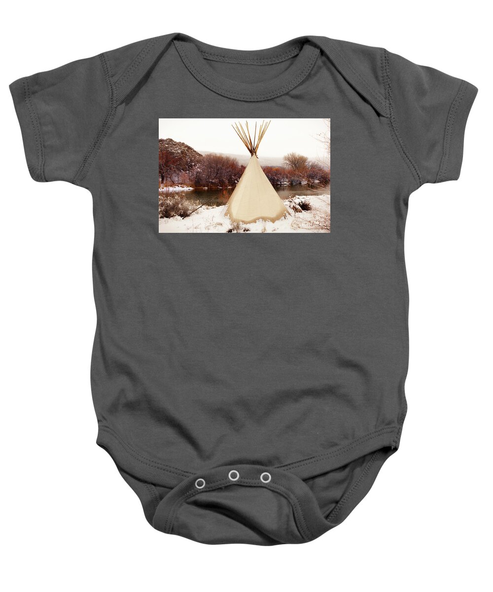 Winter Baby Onesie featuring the photograph Life on the River 2 by Elijah Rael