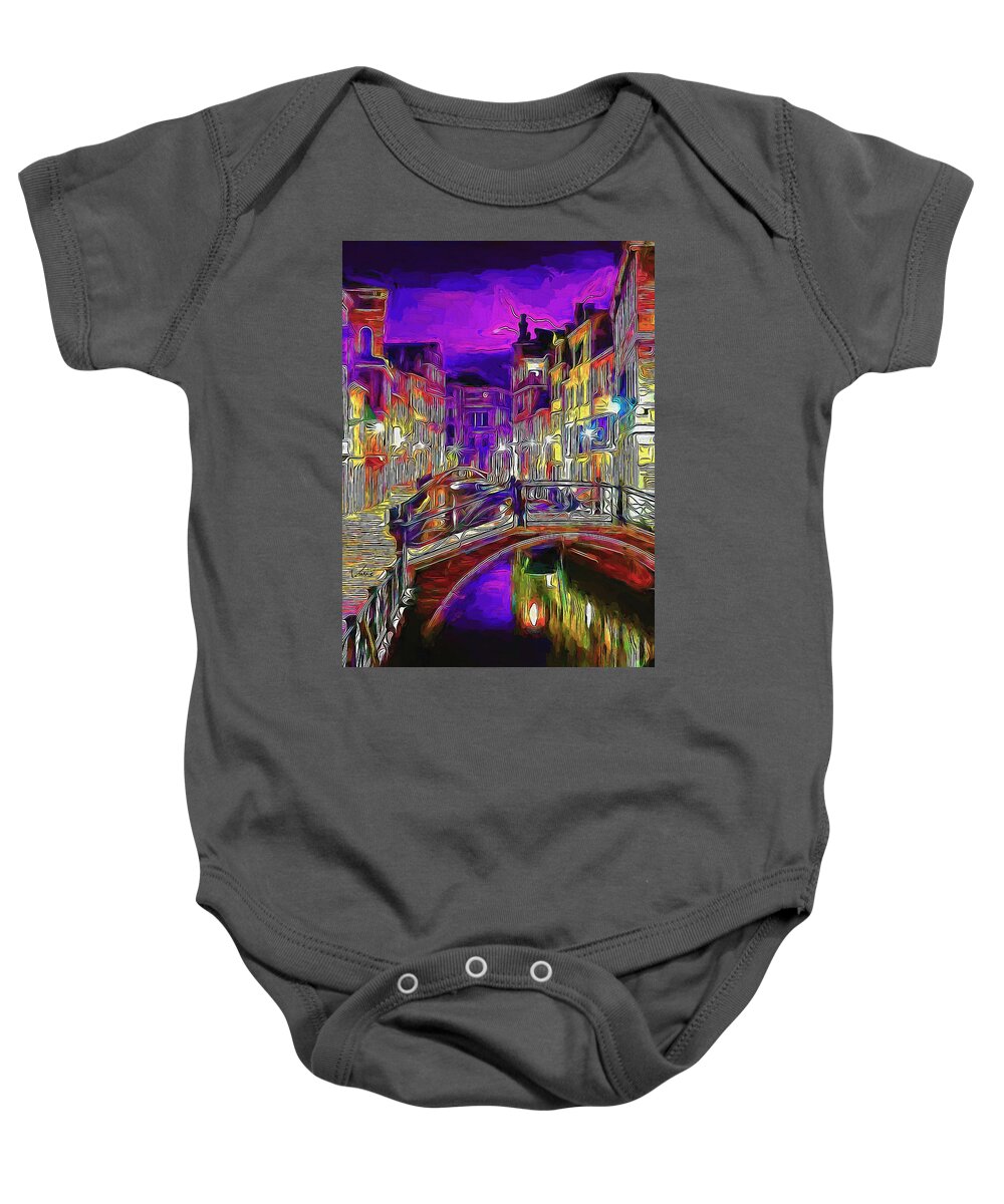 Paint Baby Onesie featuring the painting Light of Venice by Nenad Vasic