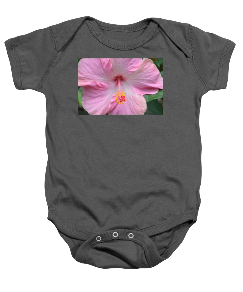 Flower Baby Onesie featuring the photograph Light Pink Hibiscus 3 by Amy Fose