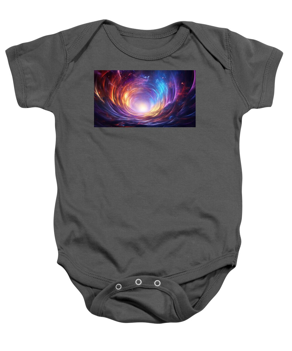 Near-death Experience Baby Onesie featuring the painting Liminal Light - NDE by Lourry Legarde