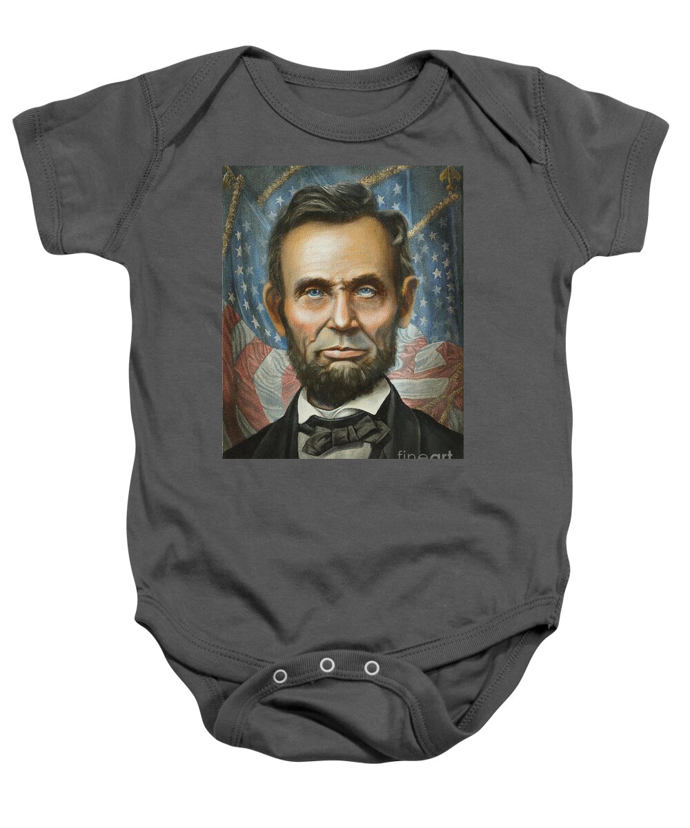 Lincoln Baby Onesie featuring the painting Lincoln by Ken Kvamme