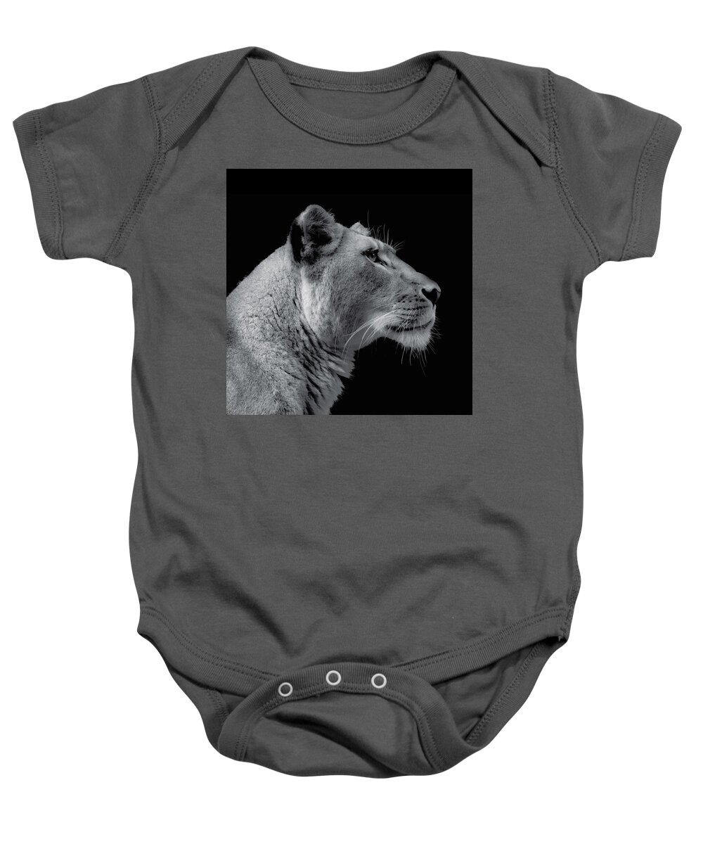 African Lion Baby Onesie featuring the photograph Lioness Side Portrait by Bj S