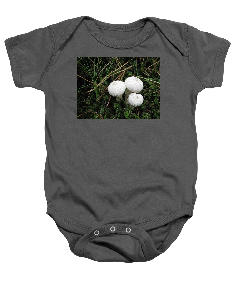 Mushrooms Baby Onesie featuring the photograph Lithuania Mushroom Releasing Spores by Mary Lee Dereske