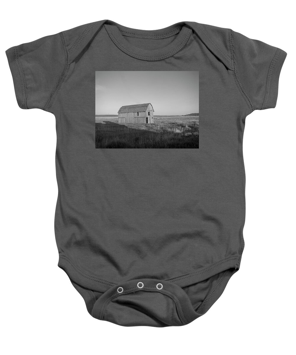 Barn Baby Onesie featuring the photograph Little Barn on the Wyoming Plains by Cathy Anderson
