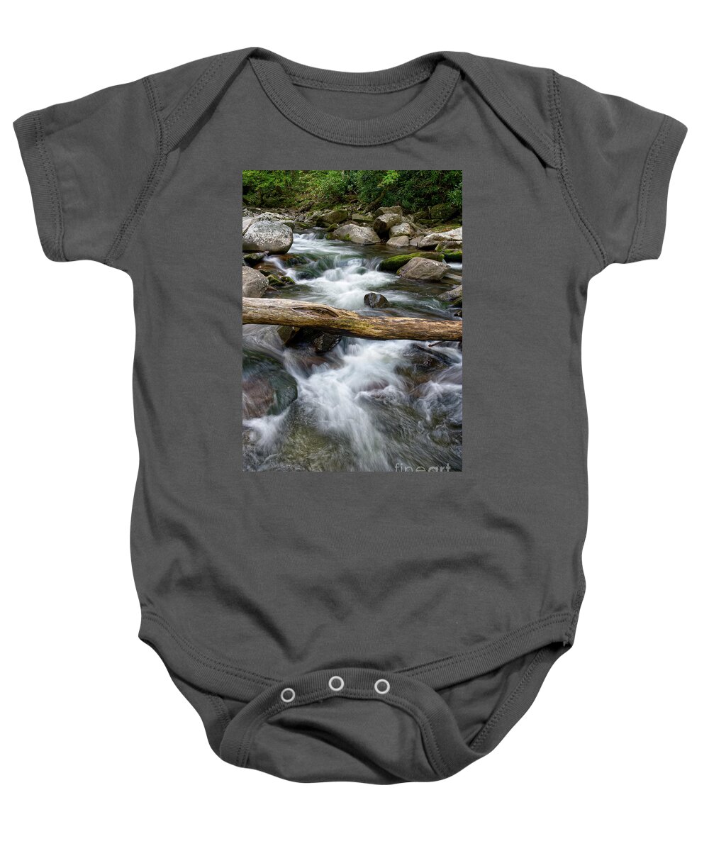 Smokies Baby Onesie featuring the photograph Little River 2 by Phil Perkins