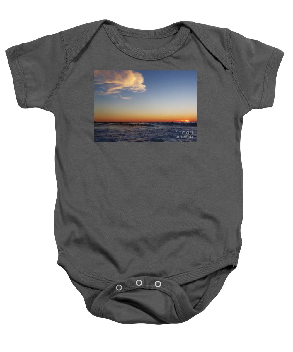 Ocean Baby Onesie featuring the photograph Lone Surfer by Kimberly Furey