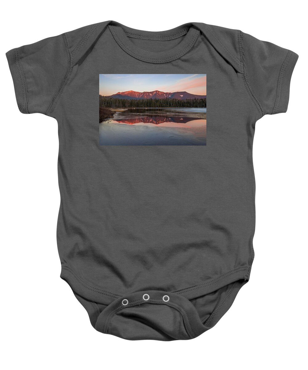 Lonesome Baby Onesie featuring the photograph Lonesome Lake Sunset Glow by White Mountain Images