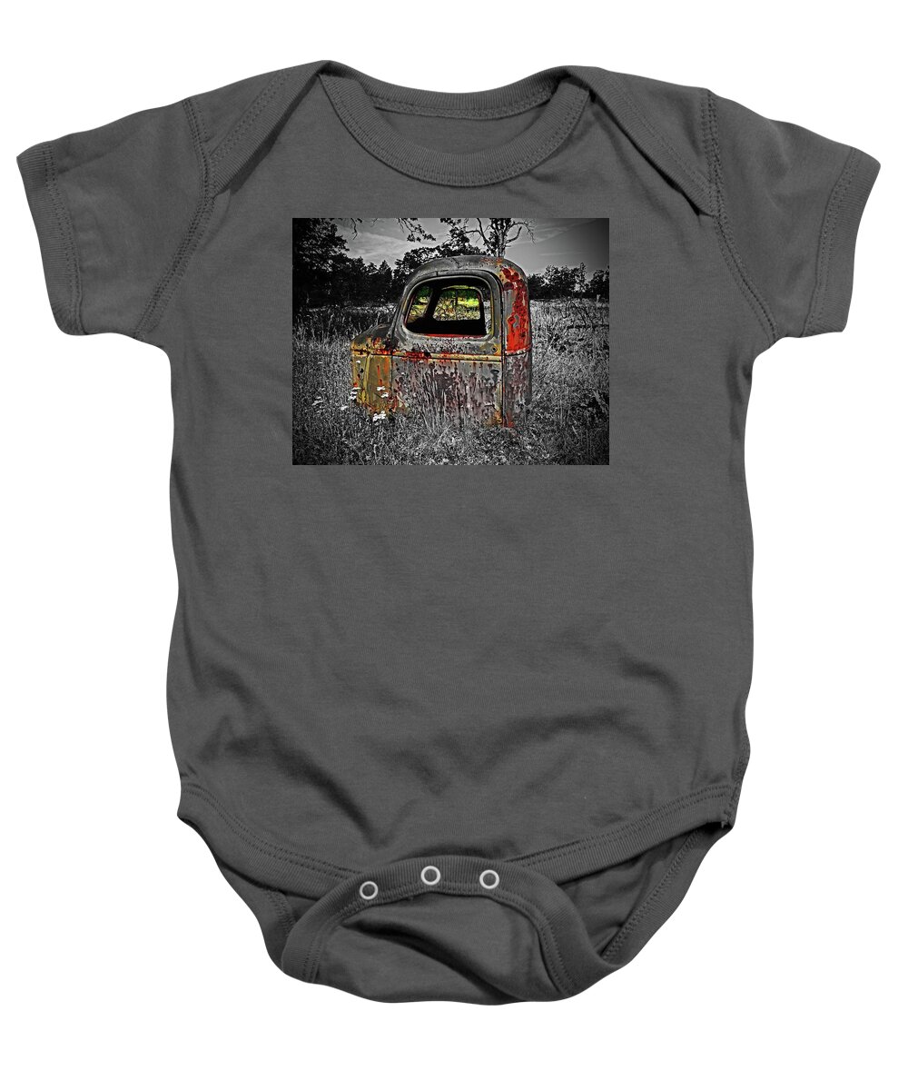  Baby Onesie featuring the digital art Long Term parking by Fred Loring