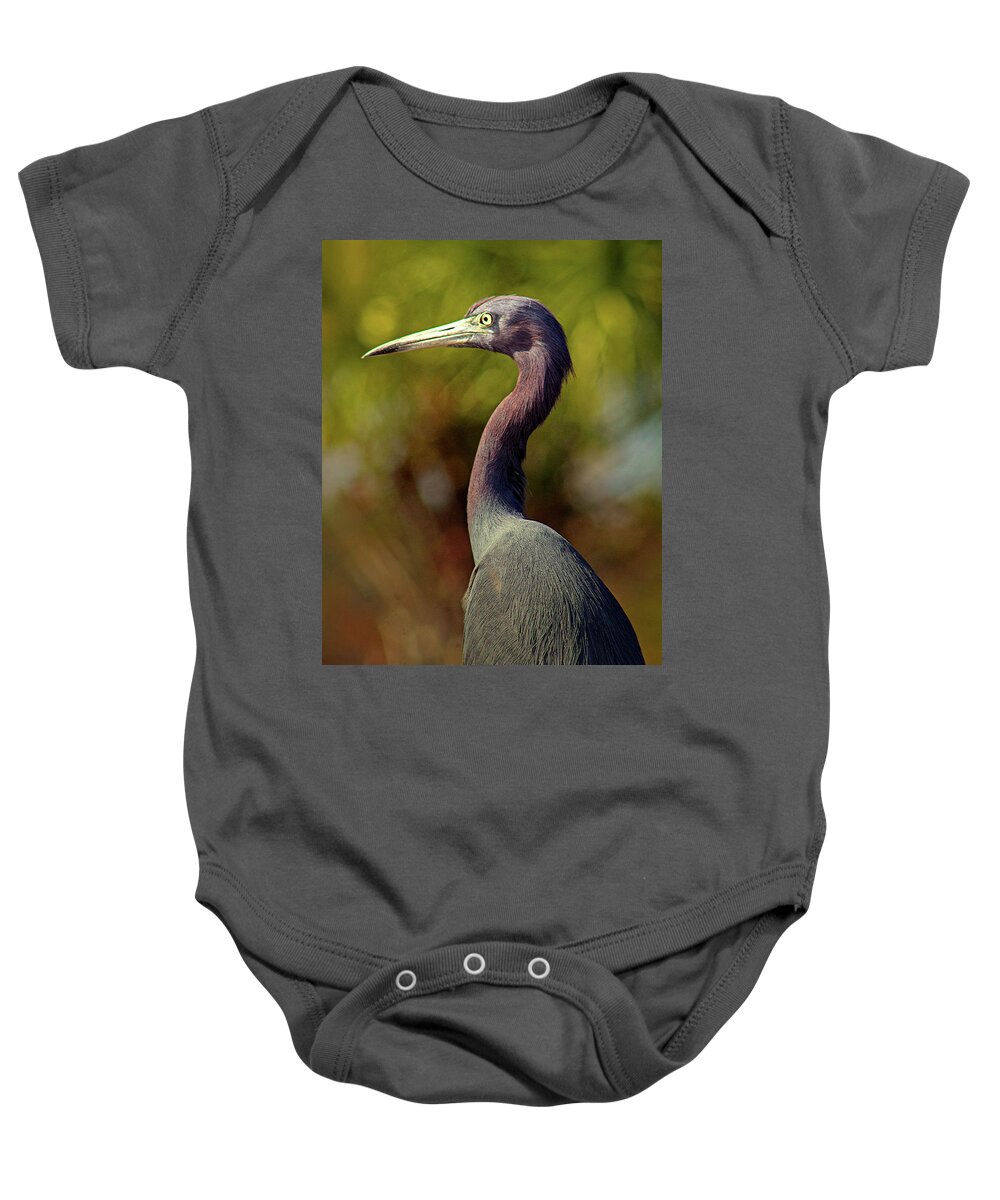Little Blue Heron Baby Onesie featuring the photograph Looking Out by Michael Allard