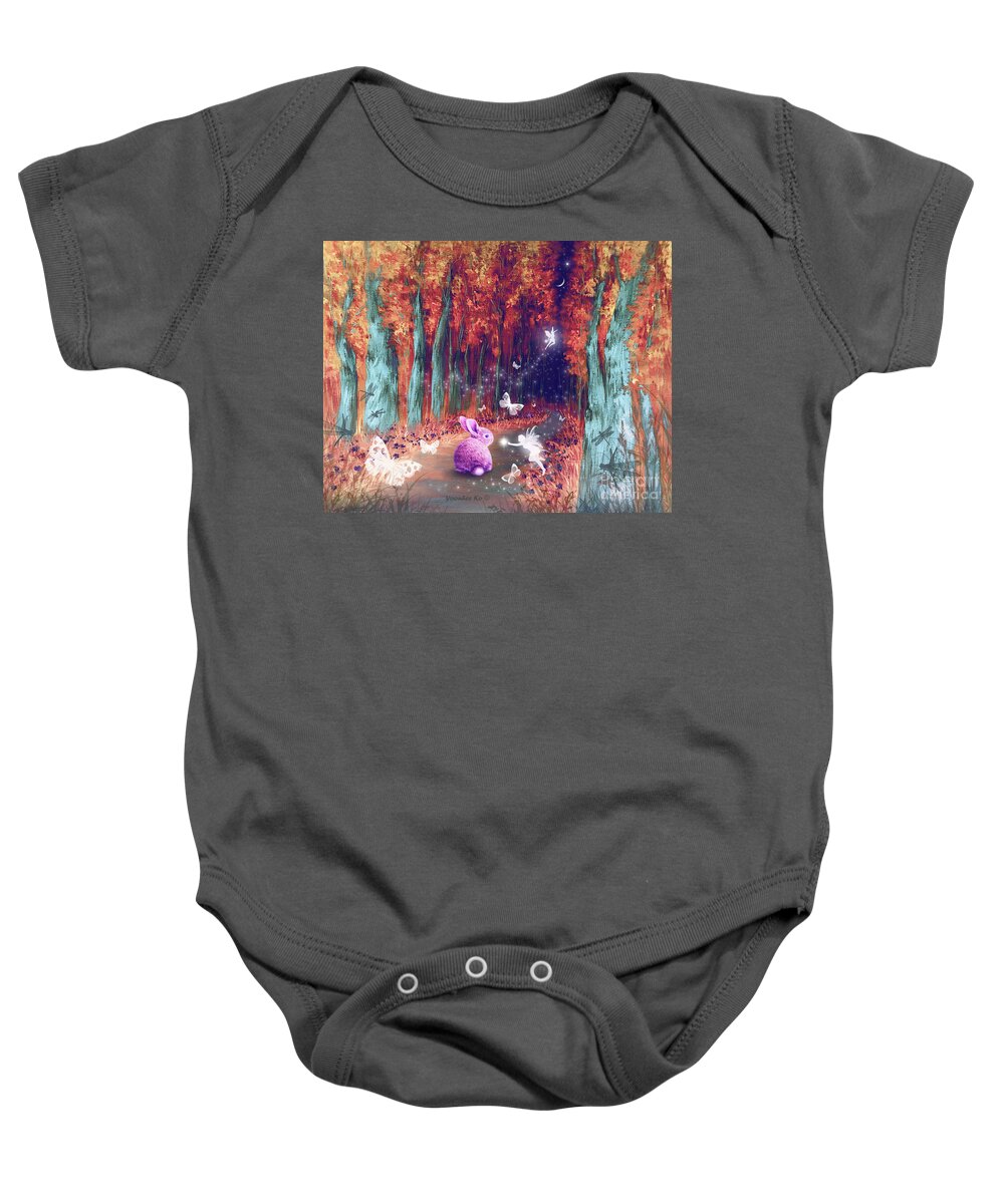 Nature Baby Onesie featuring the painting Lost Light Found  by Yoonhee Ko