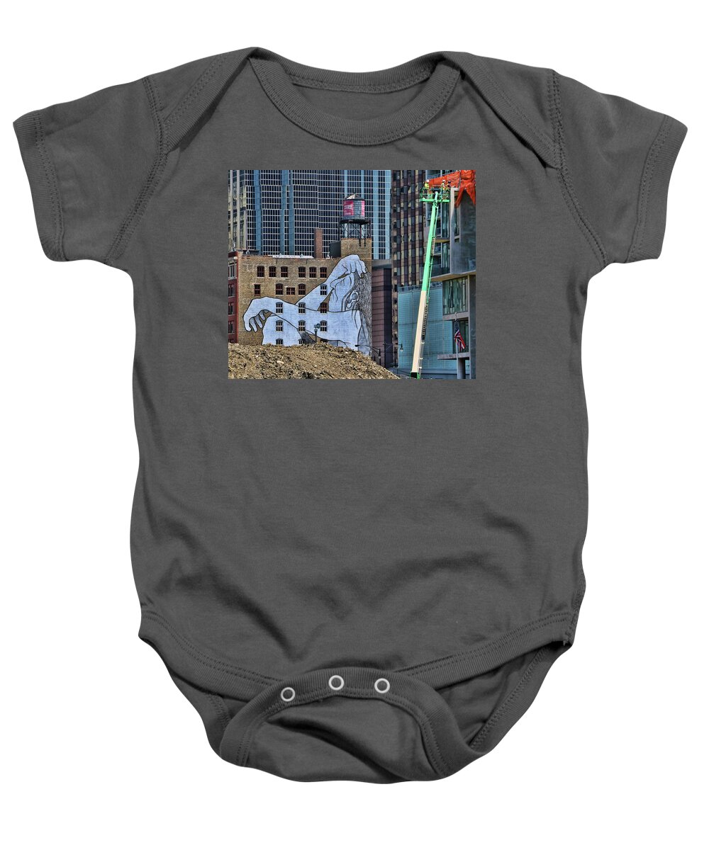 Mural Baby Onesie featuring the photograph Lost Soul Mural - Chicago by Allen Beatty