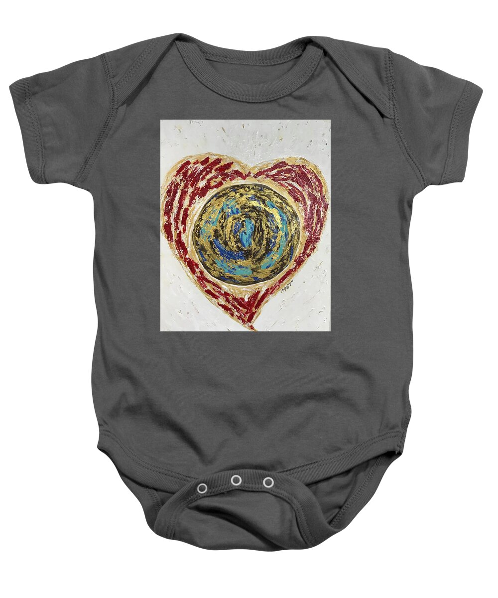 Love Baby Onesie featuring the painting Love is What The World Needs Now by Medge Jaspan