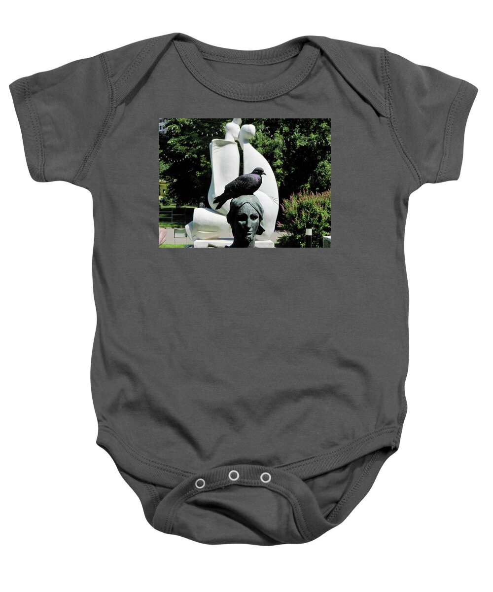 Pigeon Baby Onesie featuring the photograph Love On A Hot Afternoon by Calvin Boyer