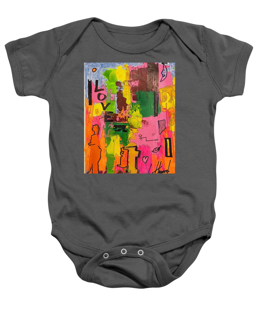  Baby Onesie featuring the mixed media Love with Figure 11145 by Lew Hagood