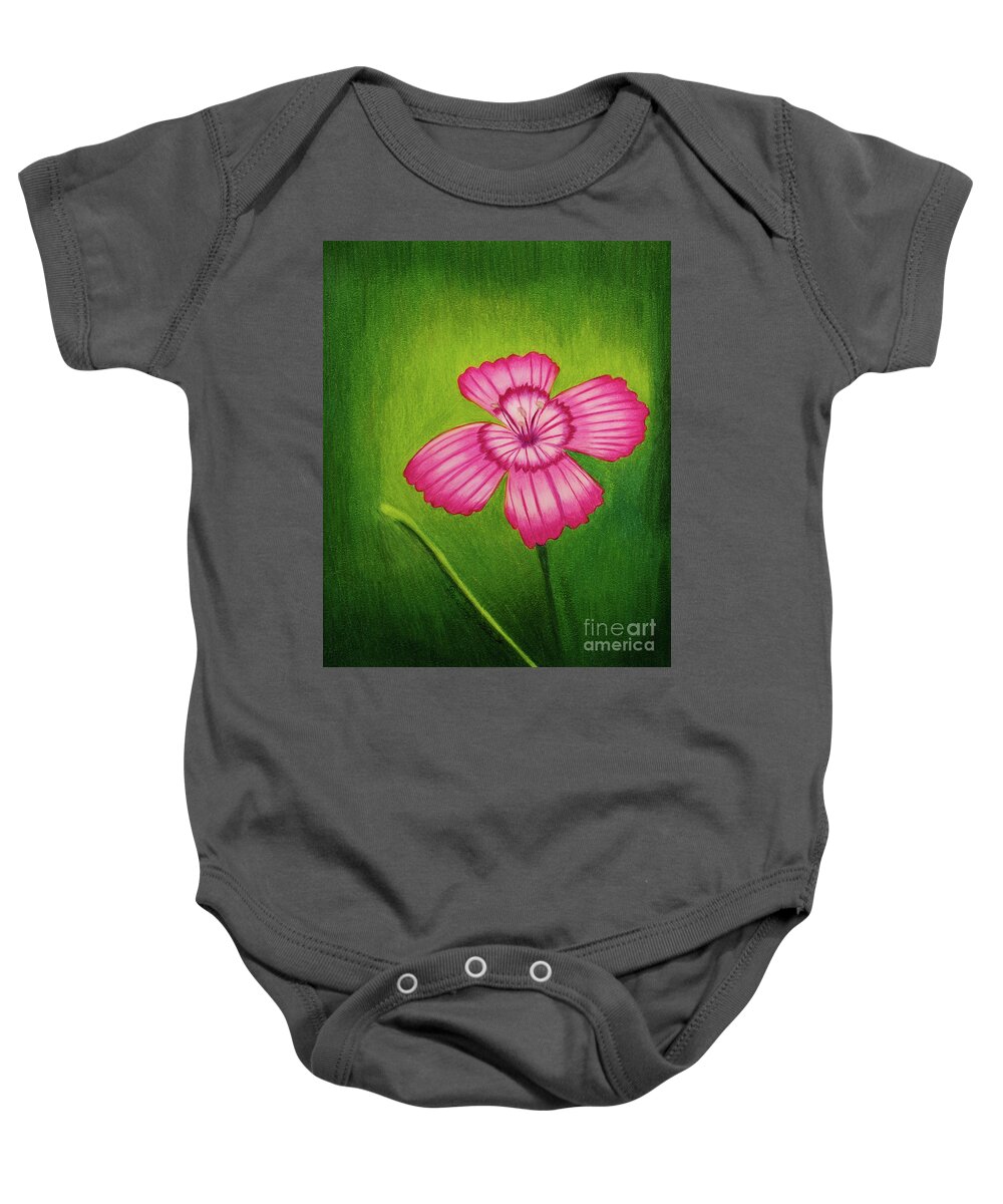 Art Baby Onesie featuring the painting Lovely Dianthus Flower by Dorothy Lee